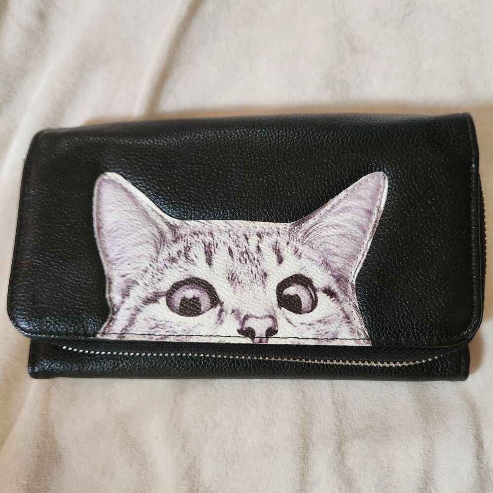 Cat Lady Wallet Mom Lover Gift Kawaii Ears Print Cute Kitty Coin Purse Crazy